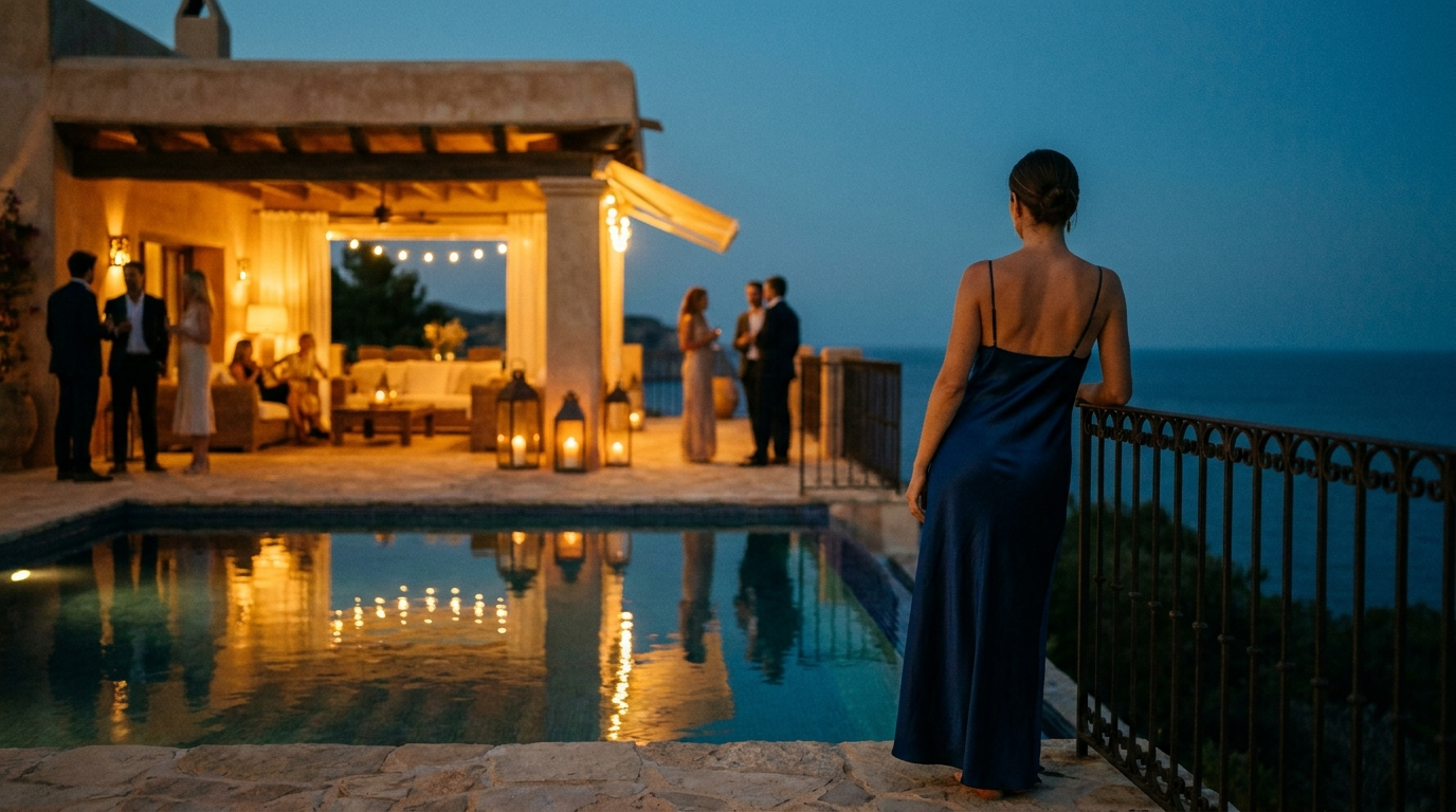 Velada elegante en una villa privada de Ibiza al anochecer - Trés Jolie