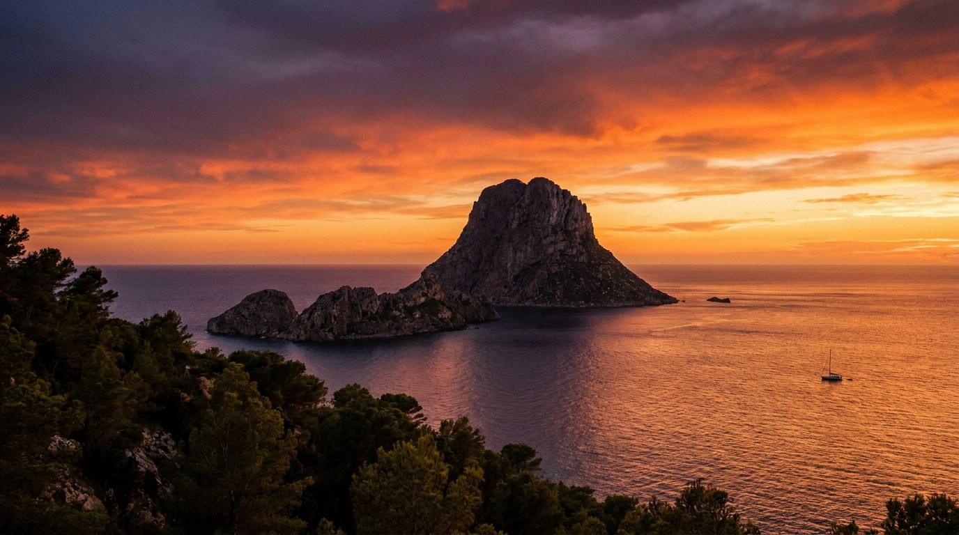 Oeste y sur de Ibiza: Es Vedrà al atardecer